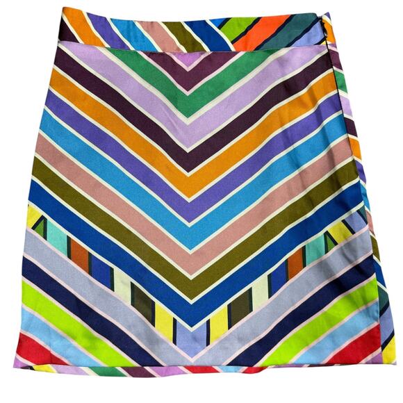 Milly Multicolor Chevron Stripe Mini Skirt – Size 0 - Picture 2 of 7